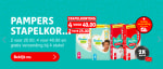 Pampers stapelkorting bij Kruidvat vanaf 10 euro per pak