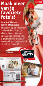 5 gratis foto's in de Fotokiosk bij Kruidvat
