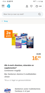 2e GRATIS bij AH - nu al vanaf €4,99 voor 2 stuks davitamon vitamines