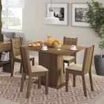 Conjunto Sala de Jantar Lexy Madesa Mesa Tampo de Madeira com 4 Cadeiras - R$ 390,99