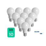 kit com 10 lâmpadas de Led 9w da Elgin - R$ 49,41