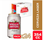 Pack de 24 latas de cerveza Stella Artois por $9.990