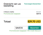 10% korting met de code