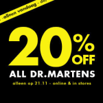 20% korting op alle Dr Martens