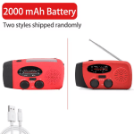 Radio de emergencia 2000 mAh con luces LED carga Solar USB Radio FM/AM recargable portátil por 12,60€