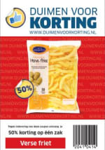 50% korting op één zak verse friet