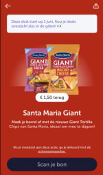 Santa Maria Giant tortilla chips gratis na cashback via Tikkie en Jumbo
