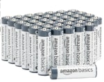 Amazon Basics Paquete de 40 pilas industriales alcalinas AA, 1,5 voltios por 8.01€
