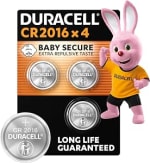 Duracell 2016 Pilas Botón Litio 4uds por 5,49€