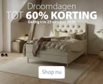 Tot 61% korting op geselecteerde matrassen bij Jysk