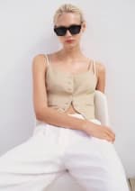 Mango Chaleco Traje Lyocell Beige por 9,99€