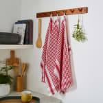 Set of 3 Tea Towels Red Grey Biscuit £1 Dunelm Clearance Deal
