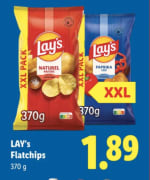 Lay's Flatchips XXL 370 g voor €1,89 bij Lidl