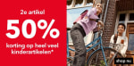 2e artikel 50% korting op heel veel kinderartikelen bij Scapino