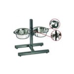 Comedero Acero Inoxidable Regulable 2x2.8L Antideslizante para Perros y Gatos a 5.99€