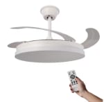 Ventilador de Techo LED-COLOR Blanco&Cristal Motor DC 106cm por 29.74€