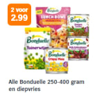 Alle Bonduelle 250-400 gram en diepvries 2 voor €2,99 bij de AH