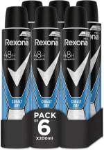 Rexona Cobalt Dry desodorante aerosol 200 ml (pack de 6) por 9,28€ en Amazon
