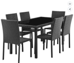 Ensemble repas de jardin - AKELA - Plateau verre trempé