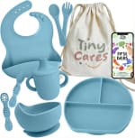 Vajilla Bebe Silicona, Vaso Aprendizaje y Cuchara Bebe + bolsa almacenaje por 12.79€