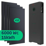 Kit solaire avec stockage 6000 Wc • 15,36 kWh pour 3.939,00€ chez Upwatt