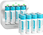 12 Pilas Recargable AA Litio 1,5V + Cargador Ultra Rápido por 19.62€