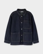 Donkerblauw jeansvest Fish & Chips voor €10 bij JBC