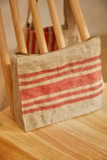 Calma House Neceser de lino estampado a rayas rojas Lili por 7.99€