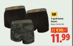 3 - Pack Caterpillar boxershorts voor heren voor €11,99 bij de lidl