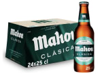 Mahou Clásica Cerveza Dorada Lager Pack de 24 botellas de 25cl por 9,49€