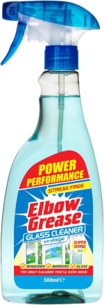 4 x Elbow Grease Glass Cleaner with Vinegar for Windows and Mirrors, 500ml - Selecte