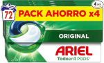 72 cápsulas Ariel PODs Todo en 1 Detergente por 14.99€