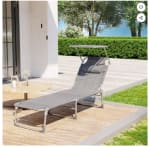 Chaise longue pliante SONGMICS GCB19T01 Parasol réglable Charge 150 kg à 29,99€