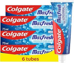 Lot de 6 tubes de Colgate Max Fresh - Cristaux Fraîcheur Dentifrice Menthe à 5,94€