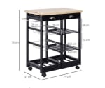 HOMCOM carro de cocina de madera y pino por 70,99€