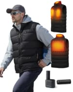 Men’s Heated Quilted Gilet with 8000mAh Battery – Black S