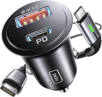 INIU Cargador Coche Carga Rápida 60W con Cable USB C por 5.09€