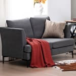 Costway 2 Seater Grey Linen Sofa – Compact Living Room Sofa for £92