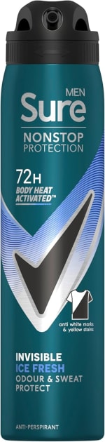 Sure Men Nonstop Protection Invisible Ice Fresh Deodorant 250ml (S&S £1.53)