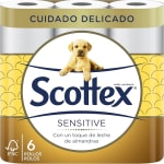 Scottex Sensitive Papel higiénico seco 6 rollos por 1,86€