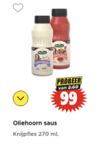 Oliehoorn sauzen voor €0,99 bij Dirk