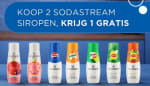 1+1 gratis op Sodastream siropen via Hashting cashback