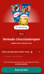 €1,50 cashback op Verkade chocoladerepen via Tikkie