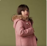 Duffle-coat à capuche fille drap de laine à 23,99€