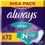 Always Daily Fresh Inlegkruisjes Normal 72 stuks voor €3,91 bij Amazon