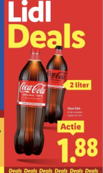 Coca-cola zero en regular 2 liter voor €1,88