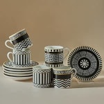 KARACA Helenistik 12-Piece Turkish Coffee Cup Set for 6 People, 80ml, Small Espresso
