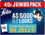 2 x FELIX As Good As it Looks Ocean Feasts Wet Cat Food 40 x 85g ( £16.11 - £18.71 w