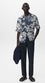 Slim fit linnen heren broek voor €29,99 in de Mangom Outlet