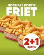 2+1 gratis op normale portie friet bij Kwalitaria